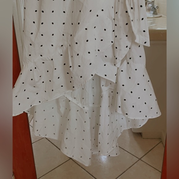 Farrow Asymetical Ruffle Black and White Spring Summer Dress - Picture 3 of 6